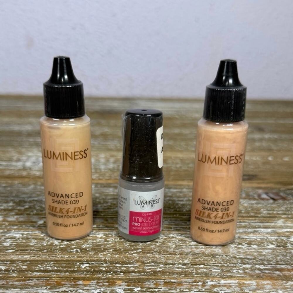 Luminess Silk 4-In-1 Airbrush Foundation Shade 030 Medium Glow Makeup Lot of 3